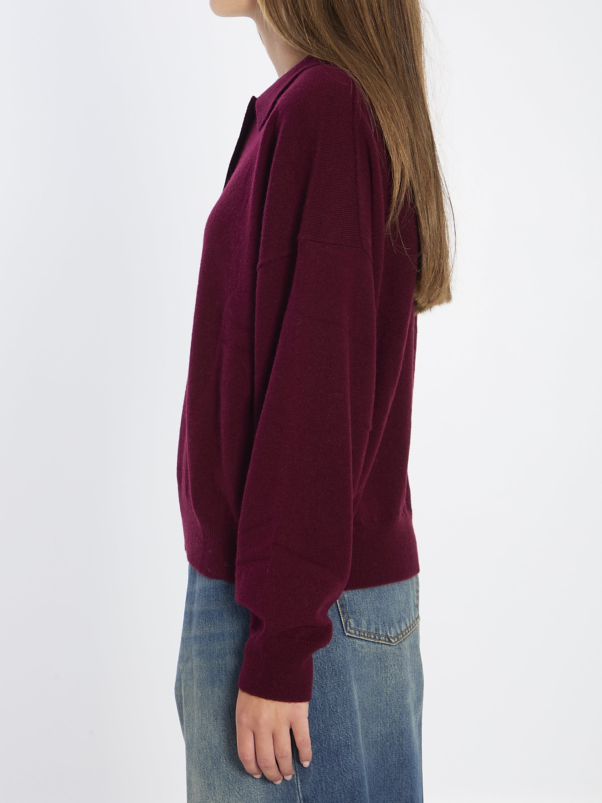 Wool and cashmere polo shirt