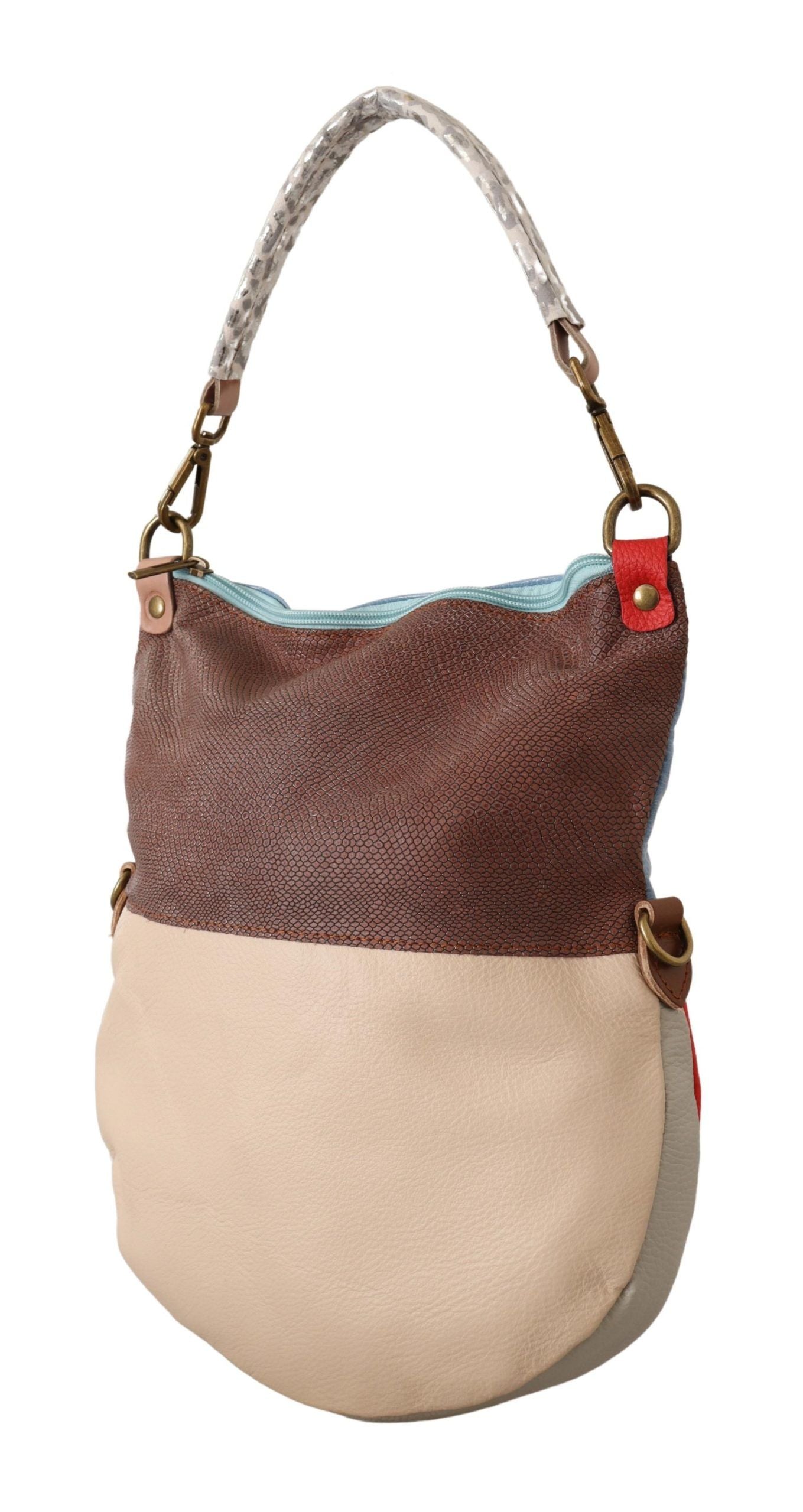 EBARRITO Chic Multicolor Leather Tote with Gold Accents