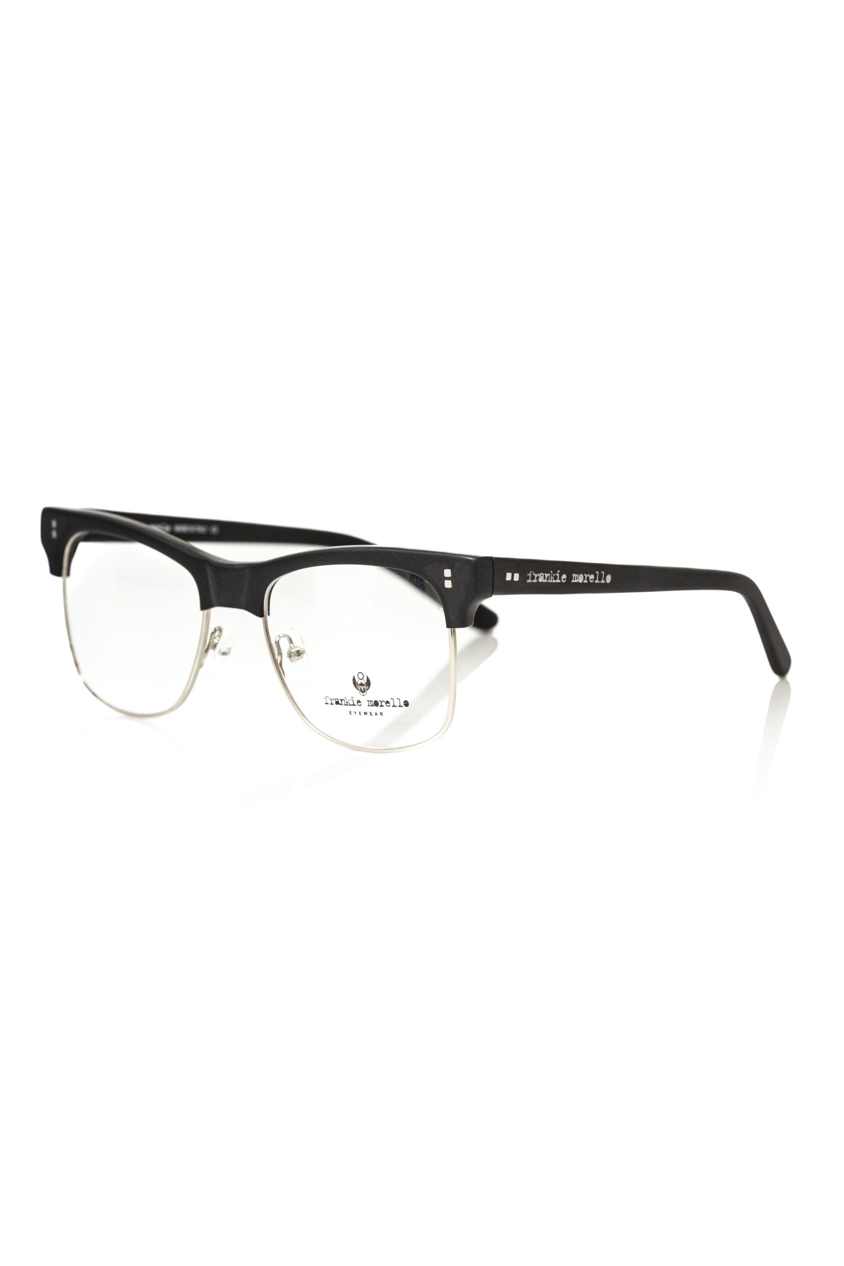 Frankie Morello Black Metallic Men's Eyeglass Frame