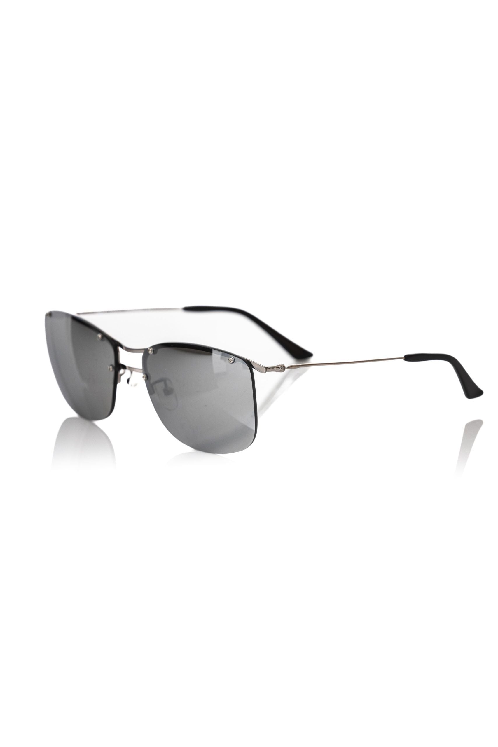 Frankie Morello Silver Metallic Men Sunglass