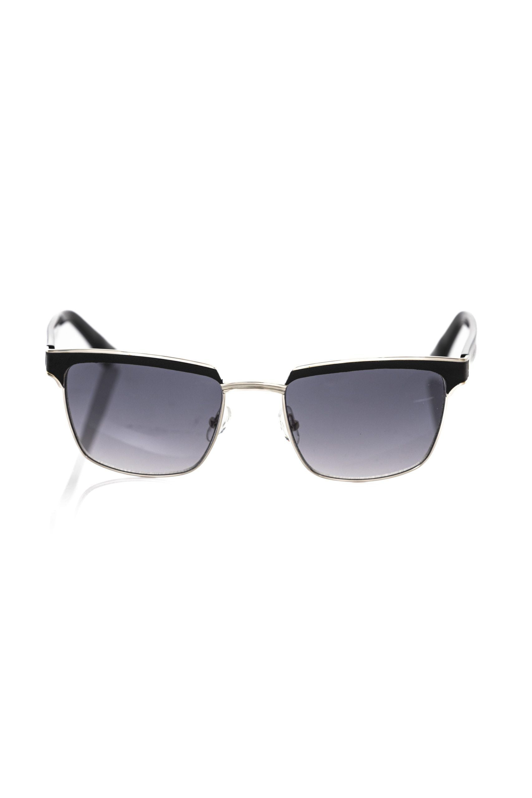 Frankie Morello Black Metallic Fibre Men Sunglasses