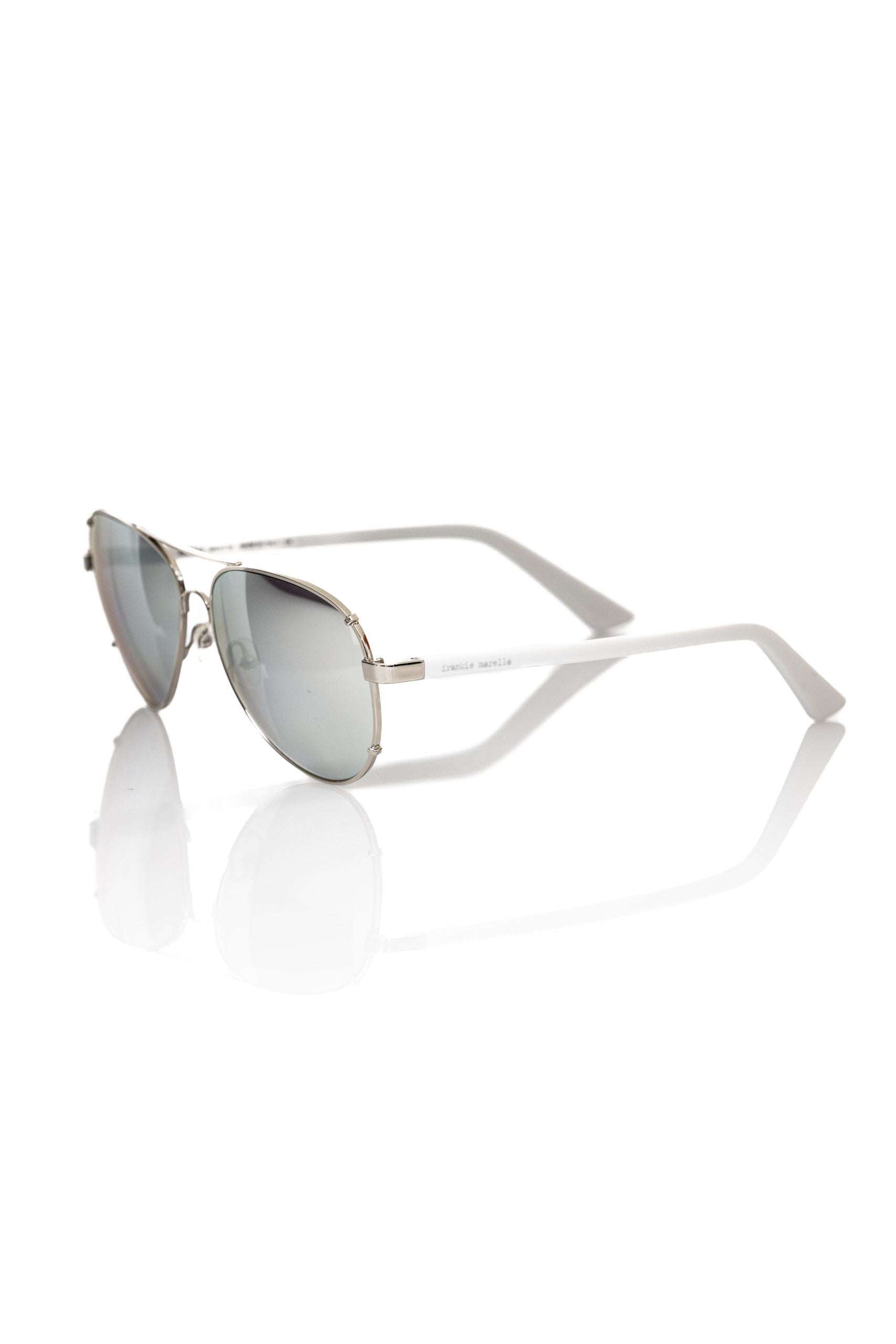 Frankie Morello Silver Metallic Men Sunglass