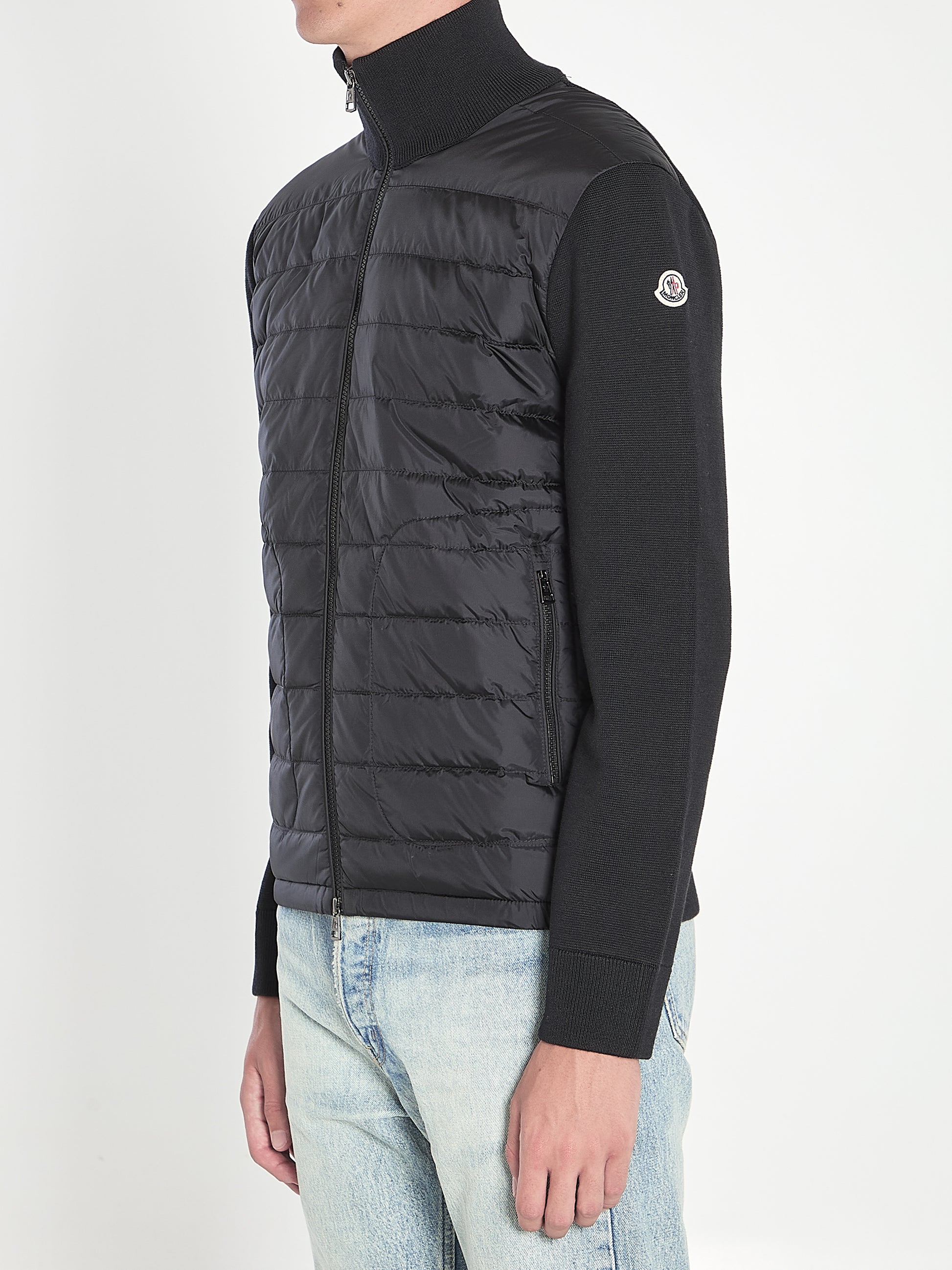 Padded cardigan with zip