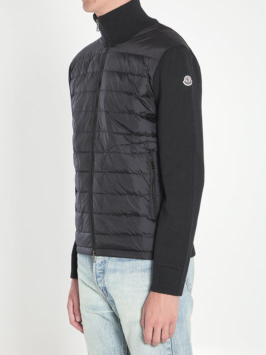 Padded cardigan with zip