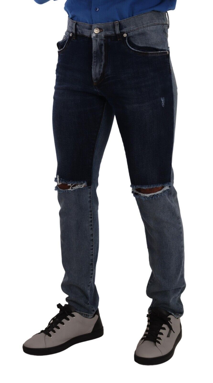 Dolce & Gabbana Chic Slim Fit Tattered Denim