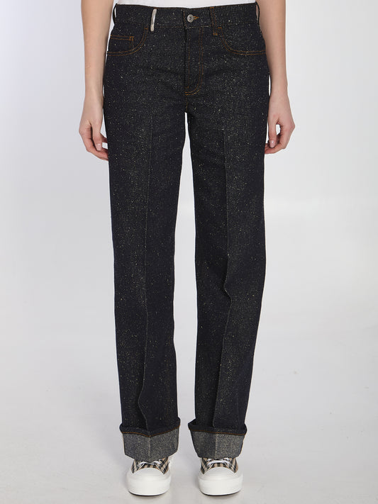 Indigo straight jeans