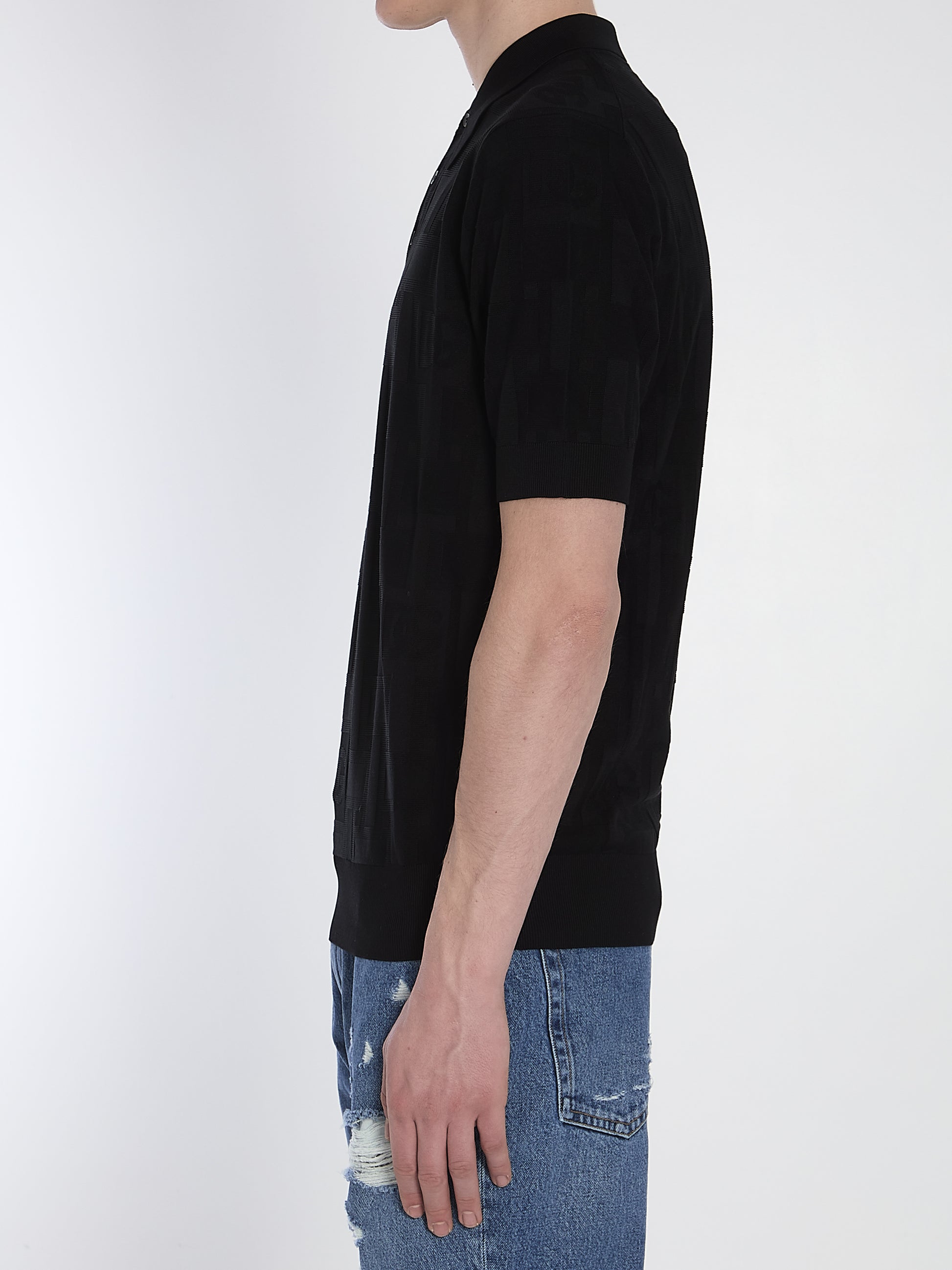 Jacquard logo polo shirt