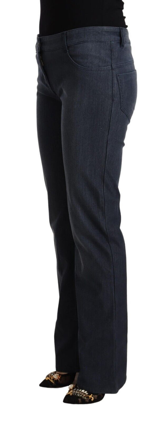 MARGHI LO' Chic Dark Blue Straight Cut Jeans