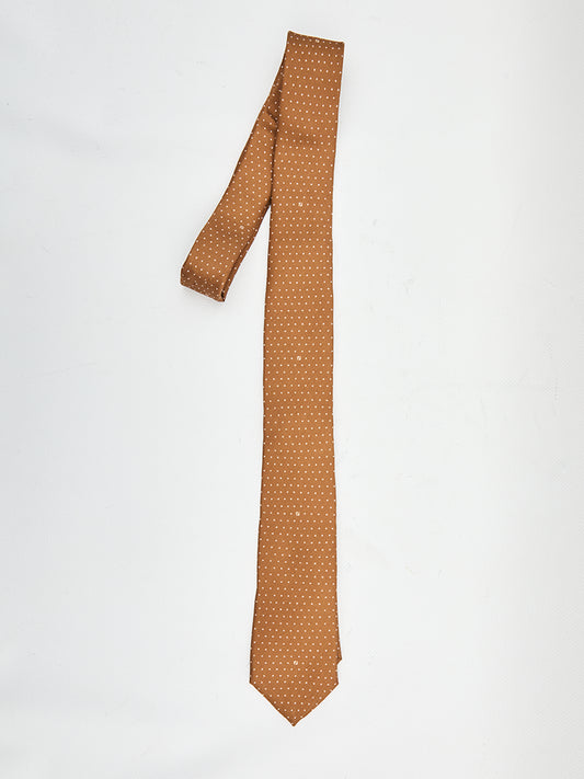 Brown silk tie