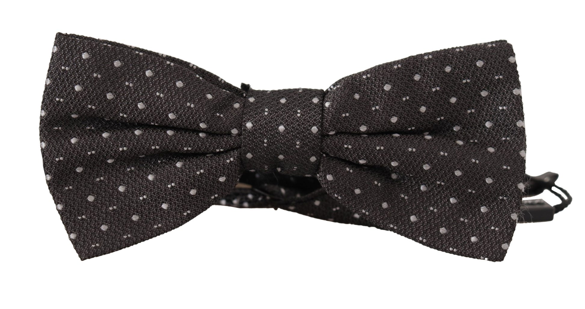Dolce & Gabbana Gray Polka Dot 100% Silk Neck Papillon Tie