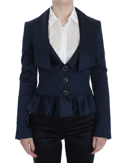 Exte Blue Three Button Single Breasted Blazer Jacket