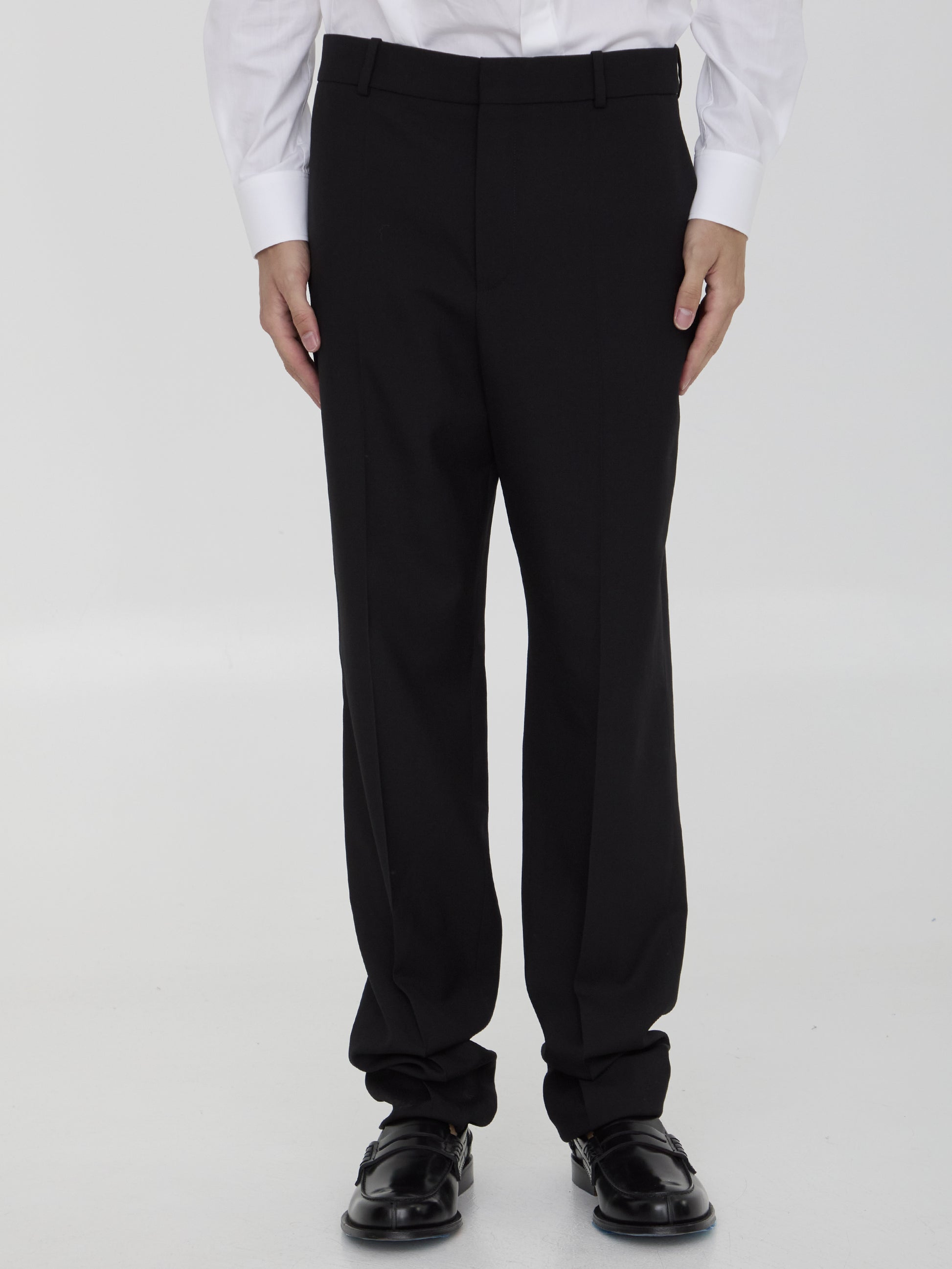 Wool gabardine trousers