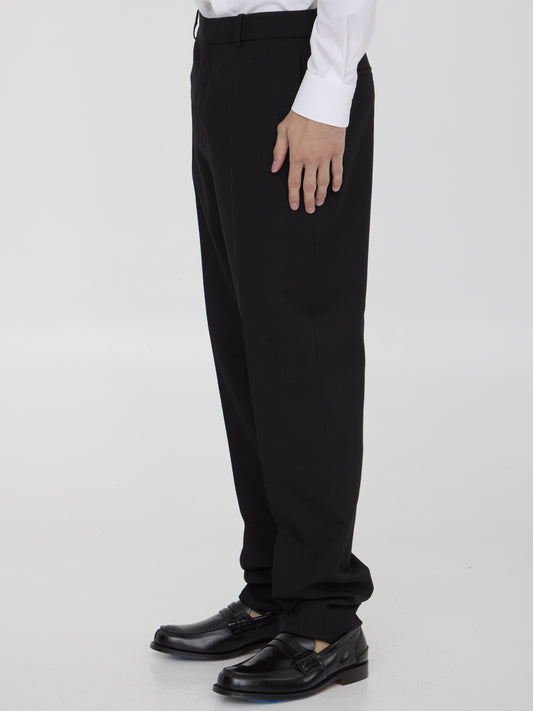 Wool gabardine trousers