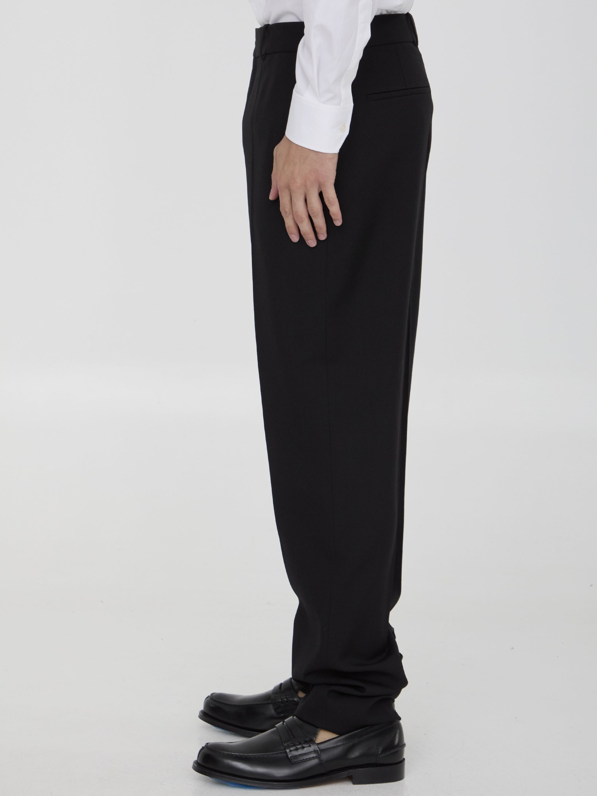 Wool gabardine trousers