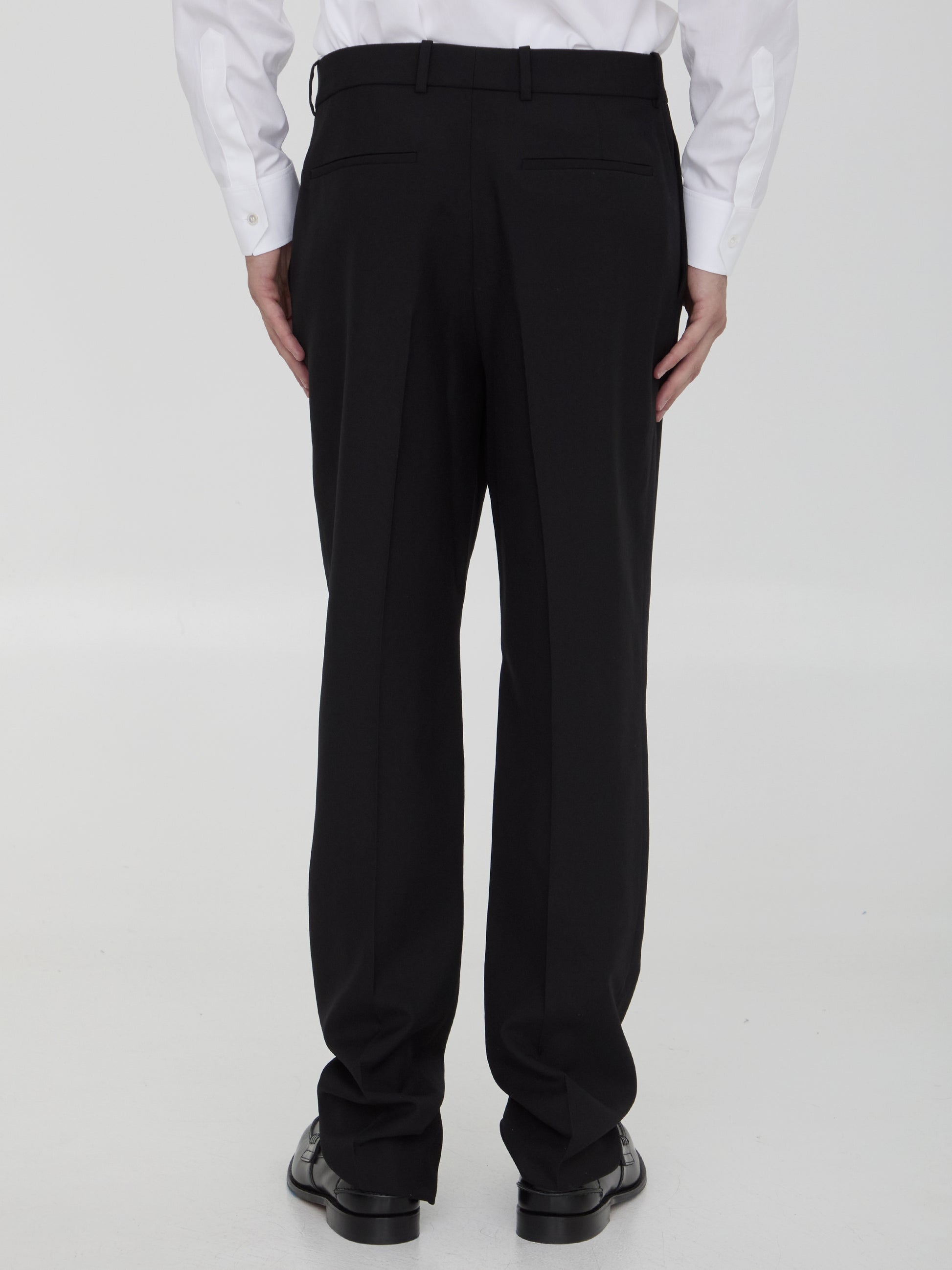 Wool gabardine trousers