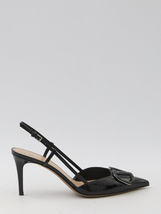 V Logo Signature slingback pumps