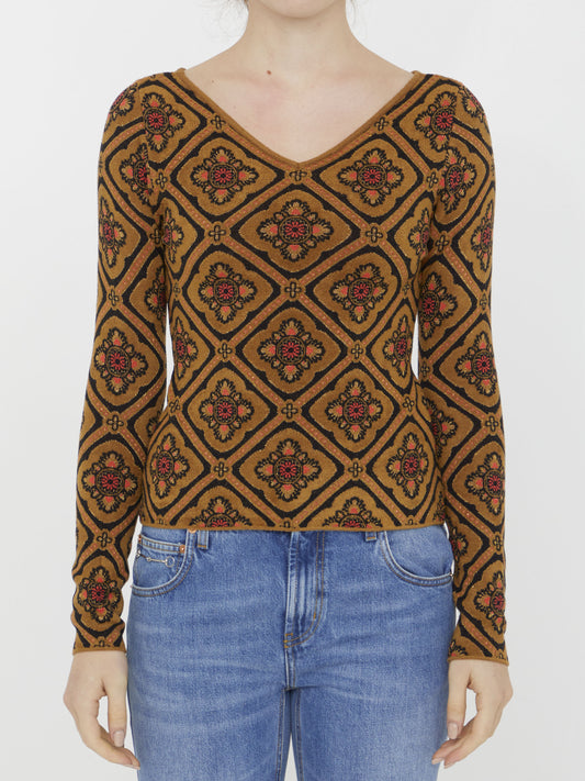 Jacquard fabric jumper