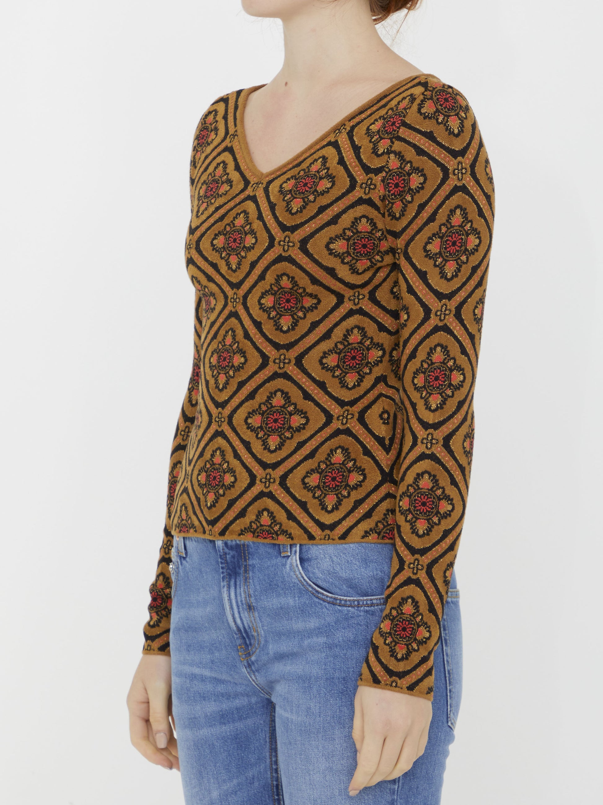 Jacquard fabric jumper
