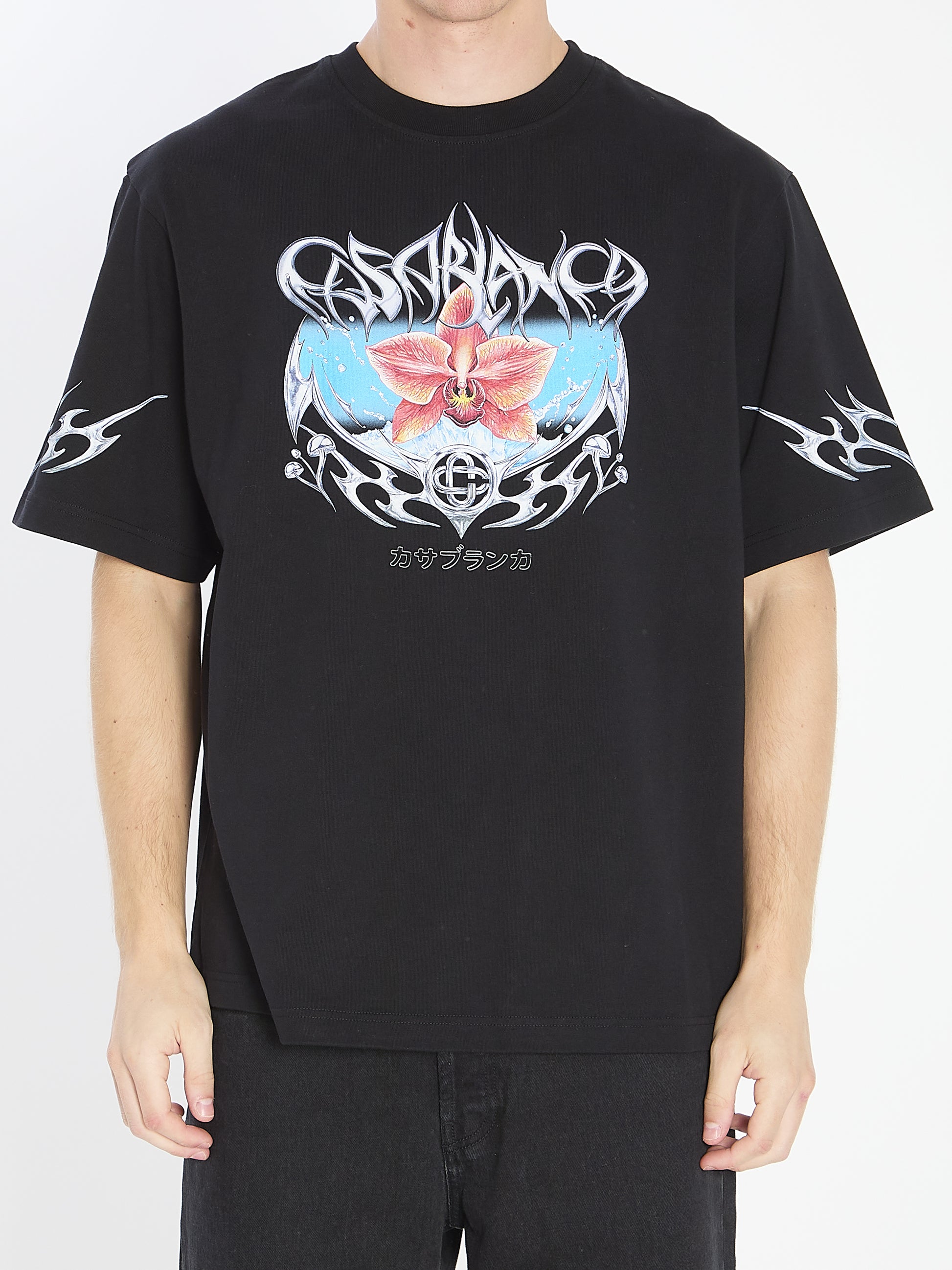 Blades print T-shirt casual shortsleeves