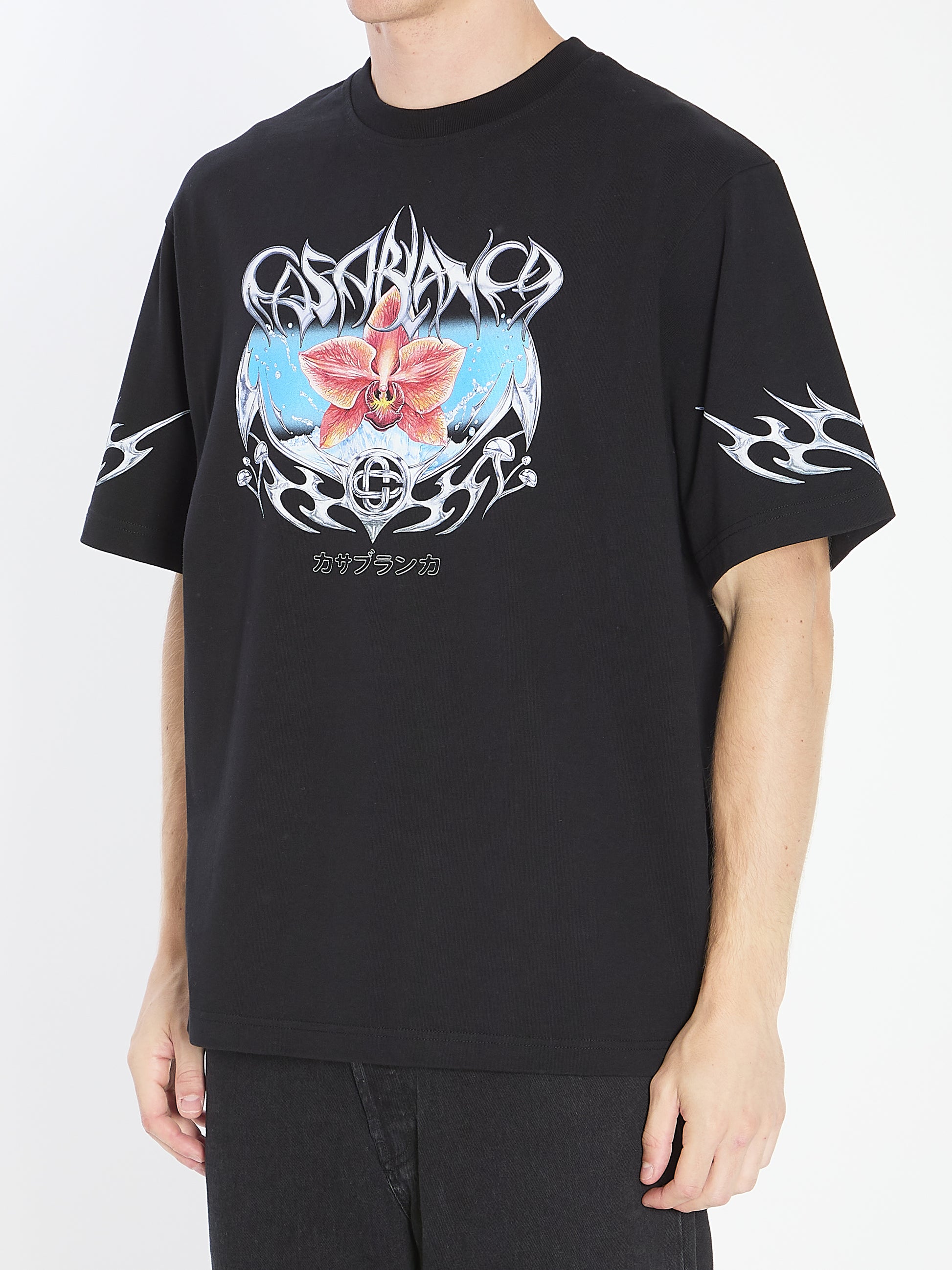 Blades print T-shirt casual shortsleeves