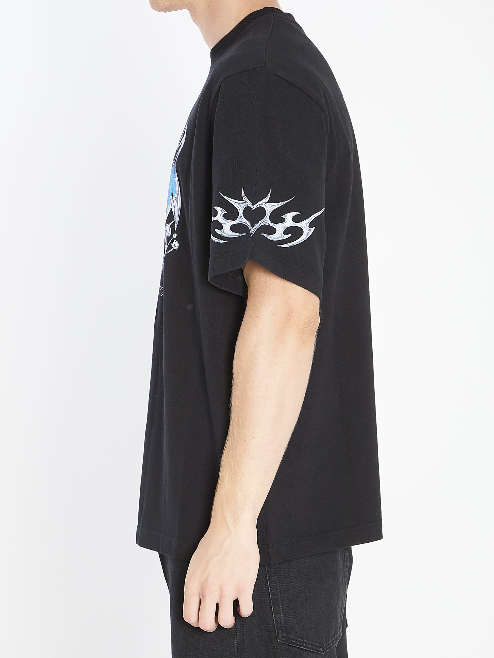 Blades print T-shirt casual shortsleeves