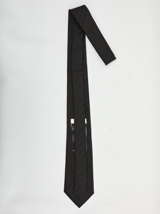 Striped wide tie in silk jacquard