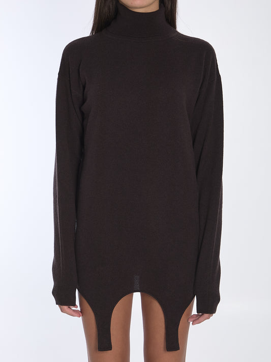 Turtleneck garter sweater