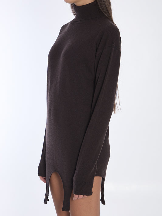 Turtleneck garter sweater