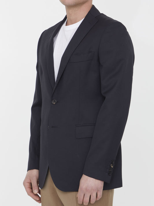Single-breasted wool jacket