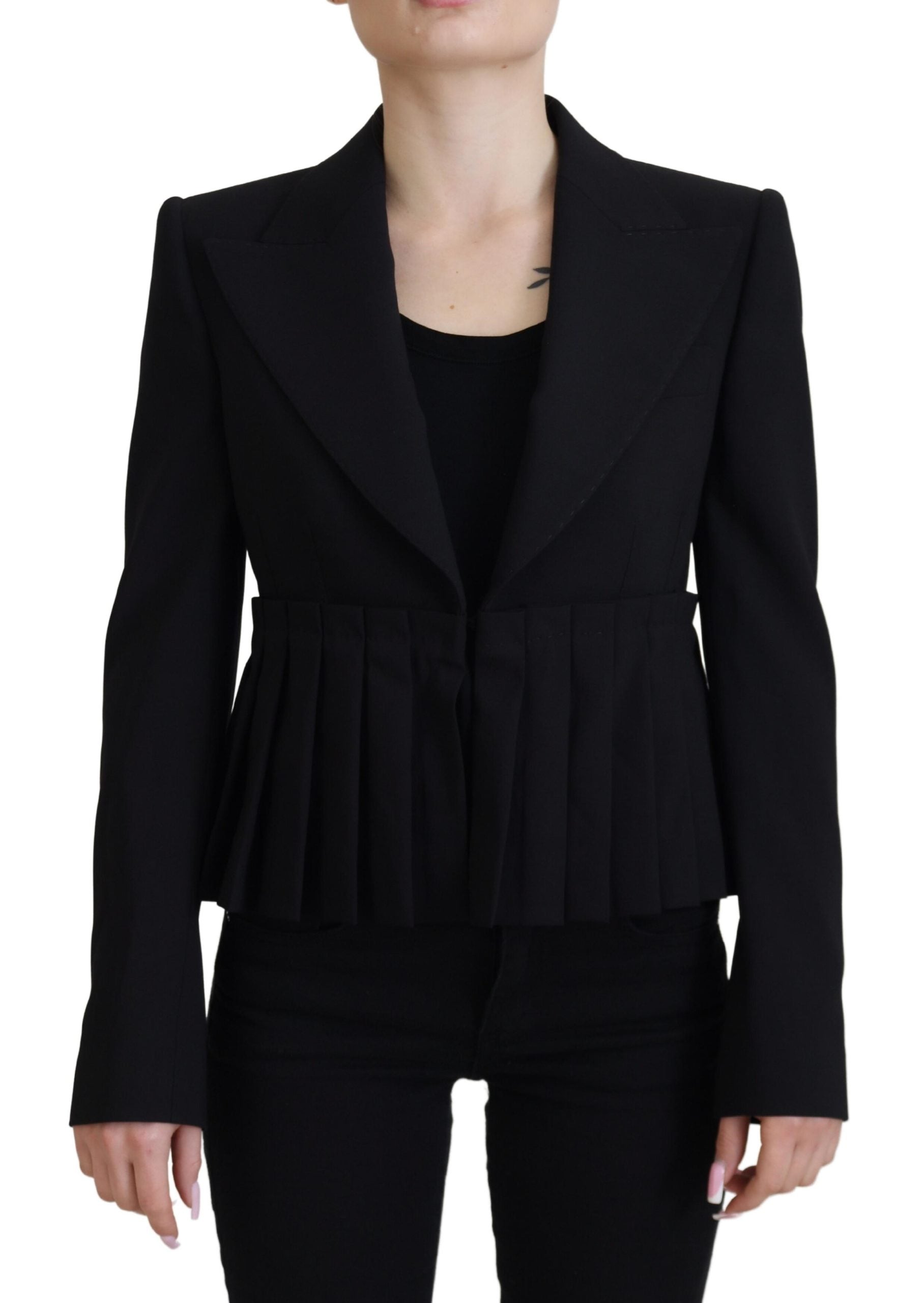 Dolce & Gabbana Elegant Black Stretch Wool Blazer