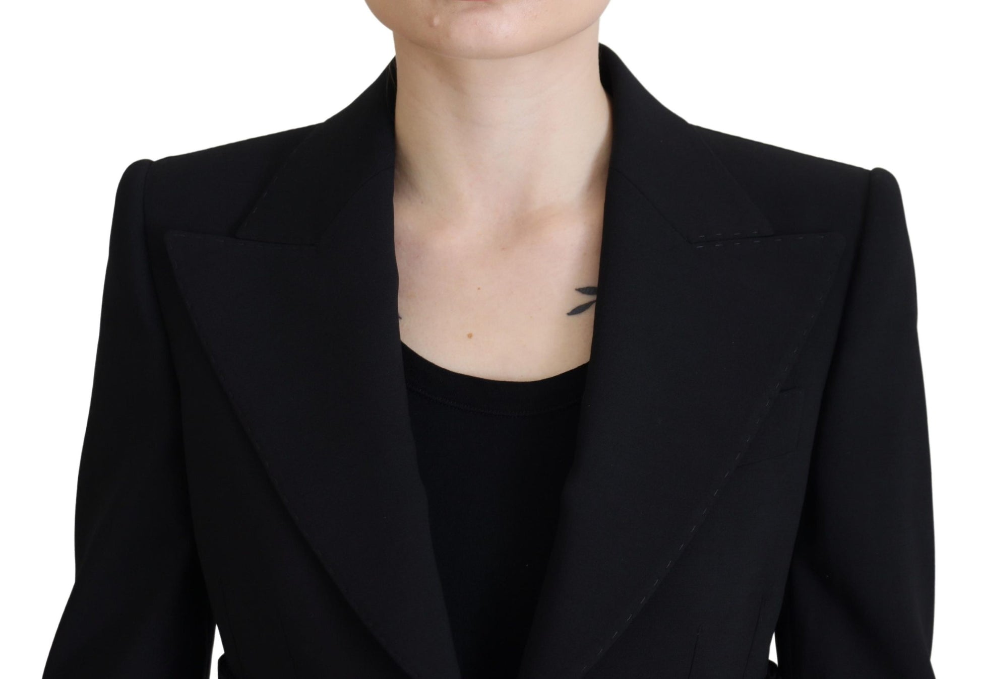 Dolce & Gabbana Elegant Black Stretch Wool Blazer