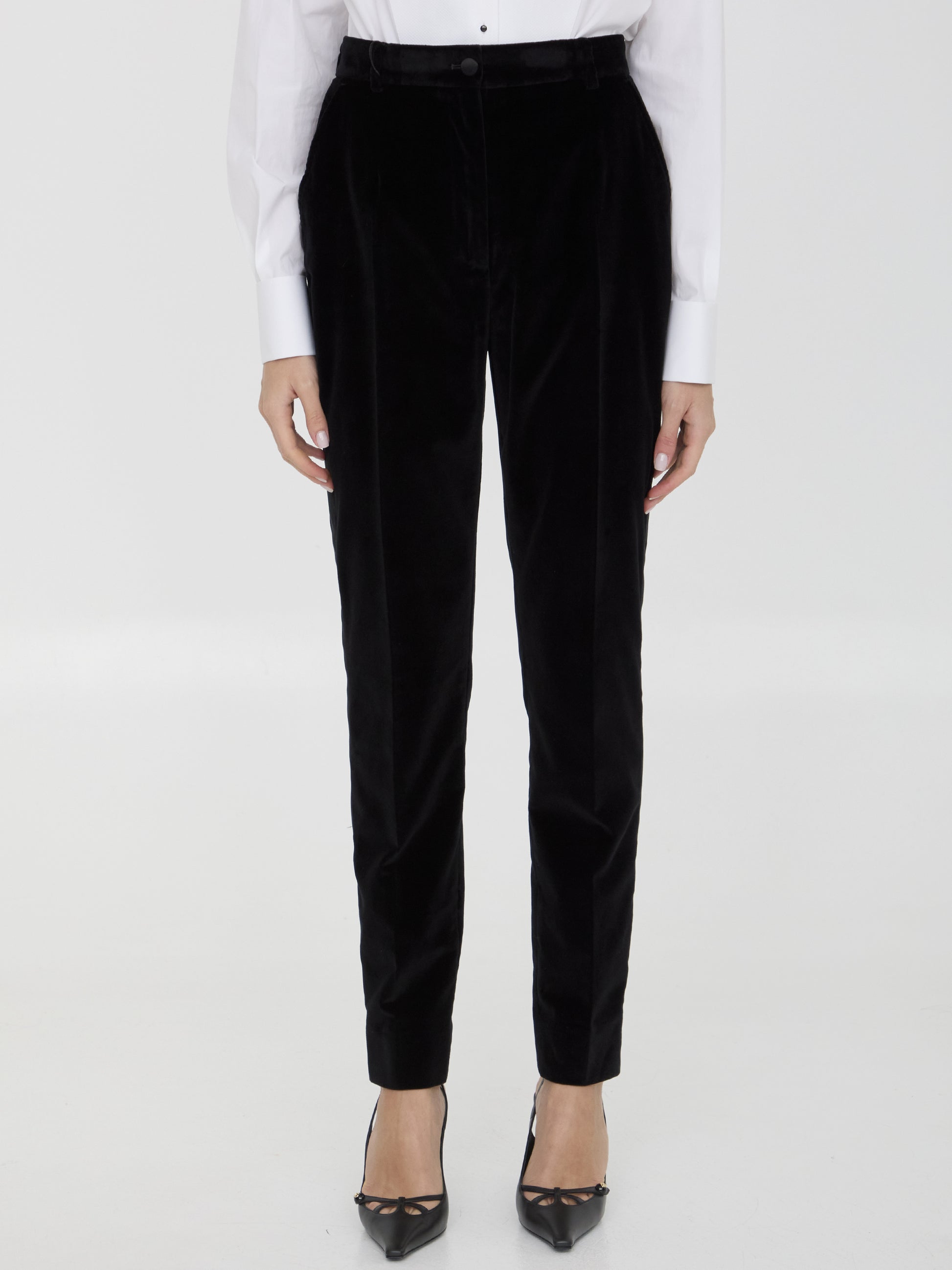 Velvet tuxedo pants