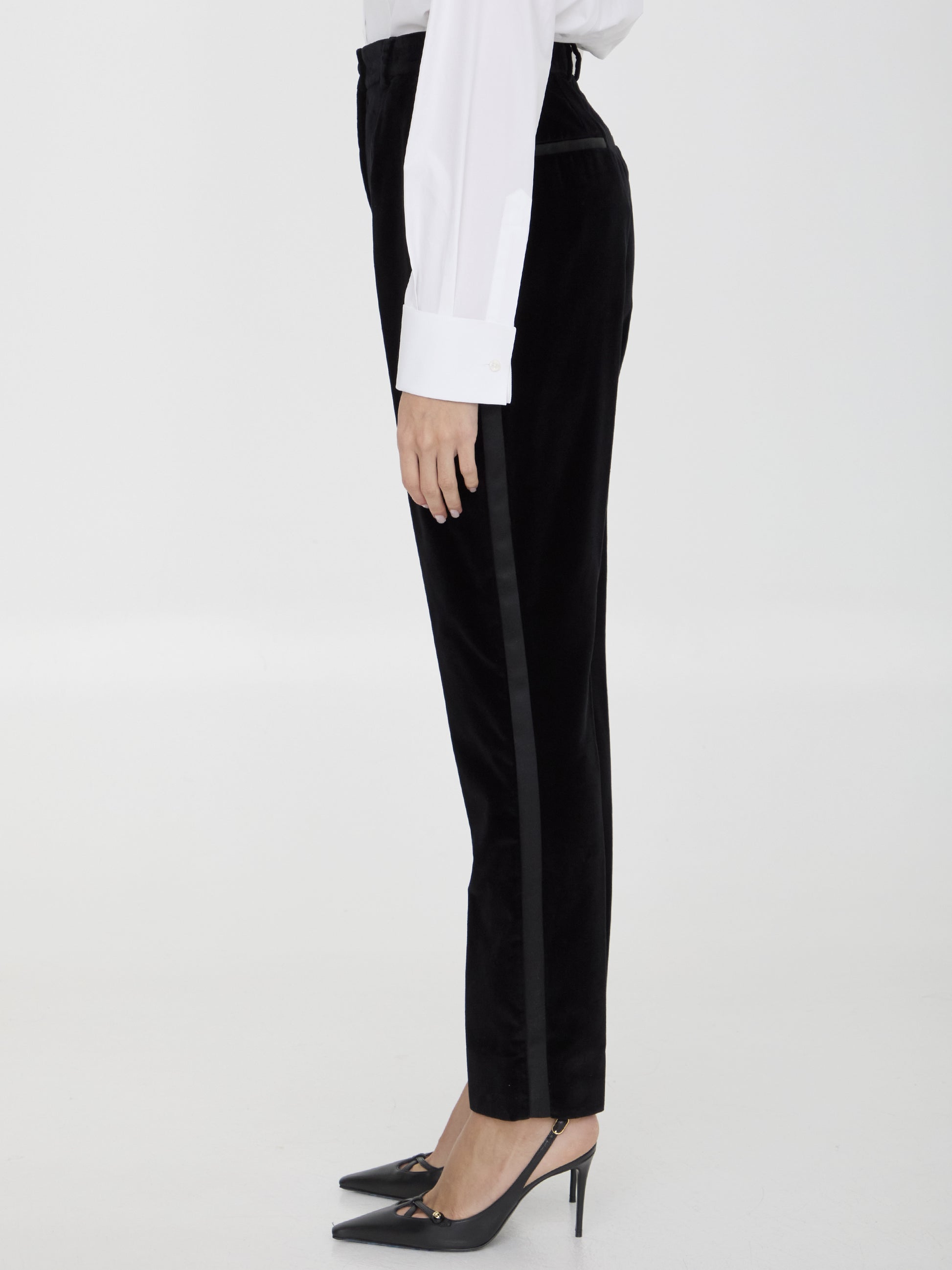 Velvet tuxedo pants