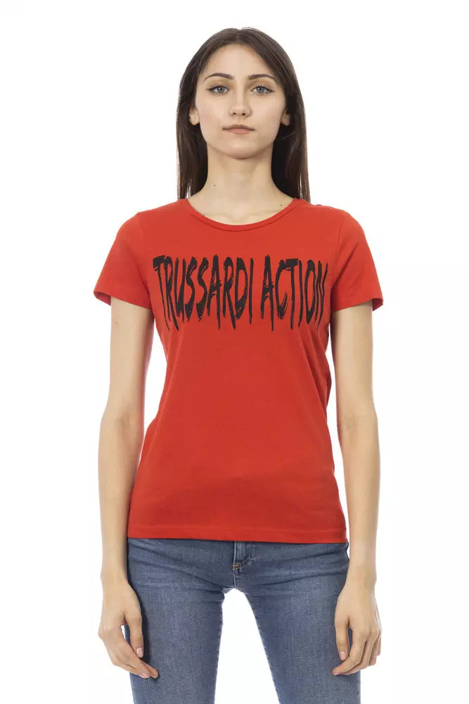 Trussardi Action "Red Cotton Women T-Shirt"