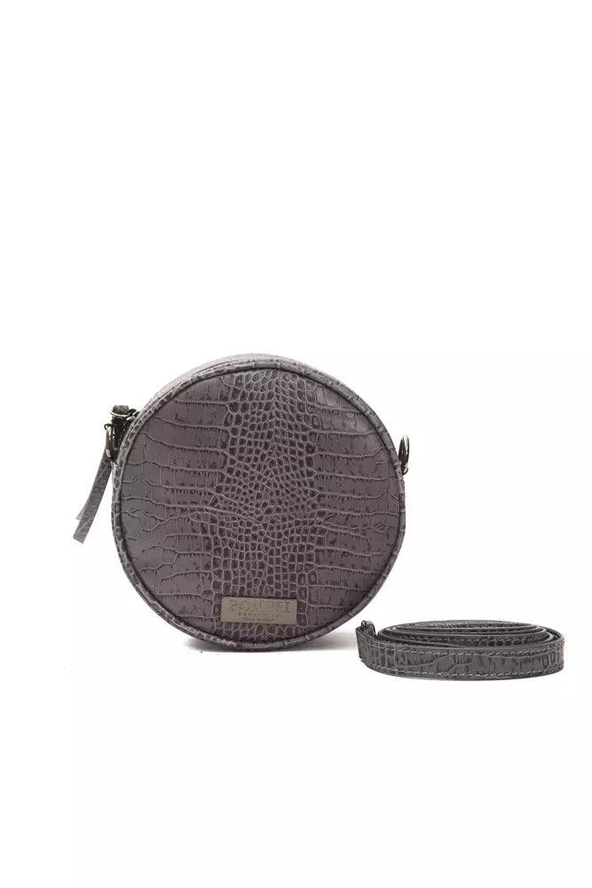 Pompei Donatella Gray Leather Women Crossbody Bag - Qutton