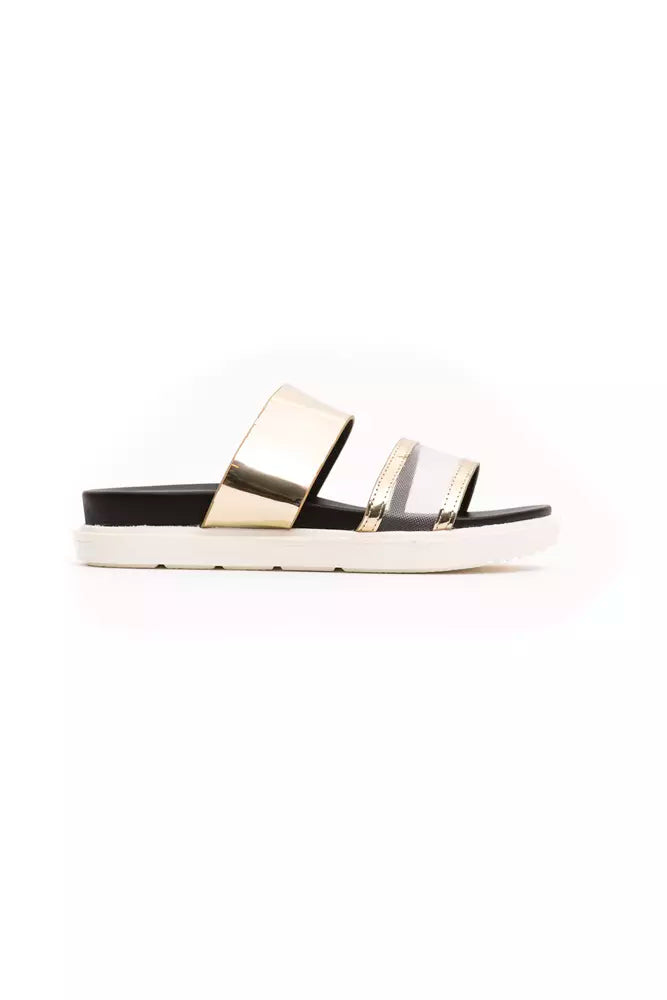 Péché Originel Gold Polyethylene Women Sandal - Qutton