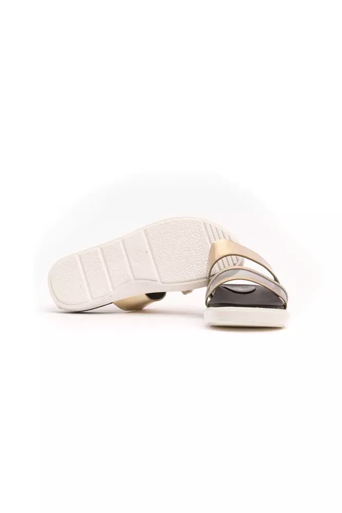 Péché Originel Gold Polyethylene Women Sandal - Qutton