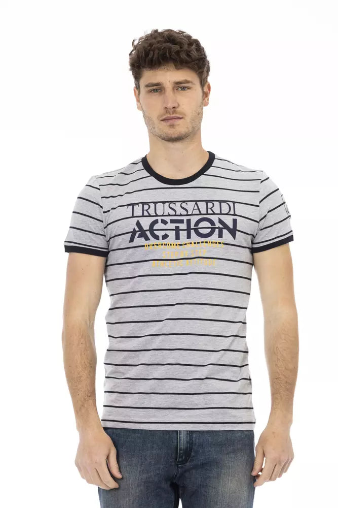 Trussardi Action Gray Cotton Men T-Shirt - Qutton