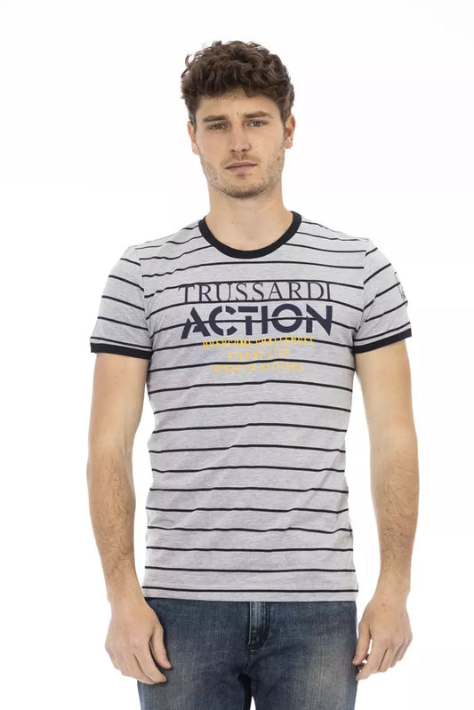 Trussardi Action Gray Cotton Men T-Shirt - Qutton