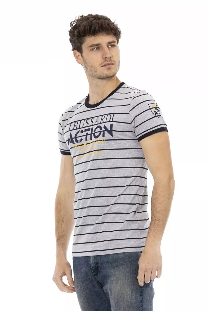 Trussardi Action Gray Cotton Men T-Shirt - Qutton