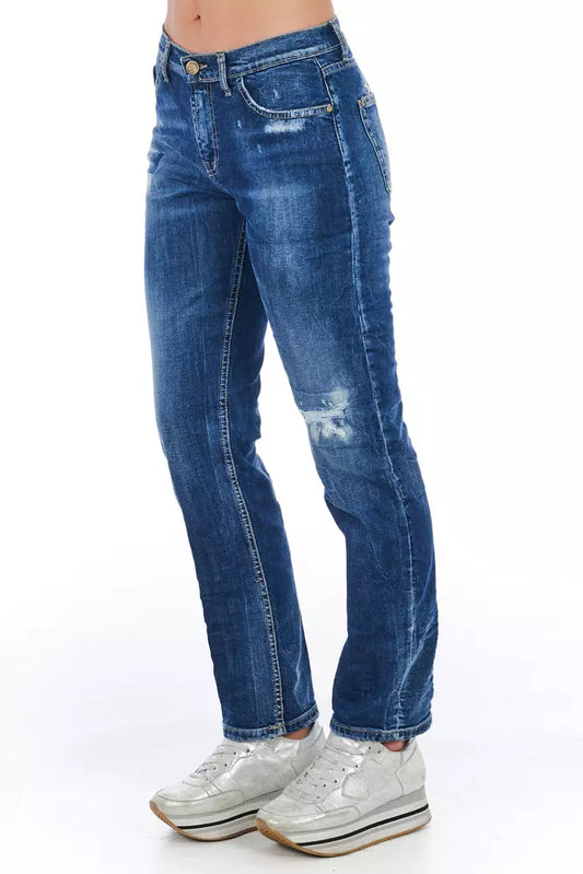 Frankie Morello Blue Cotton Women's Jeans