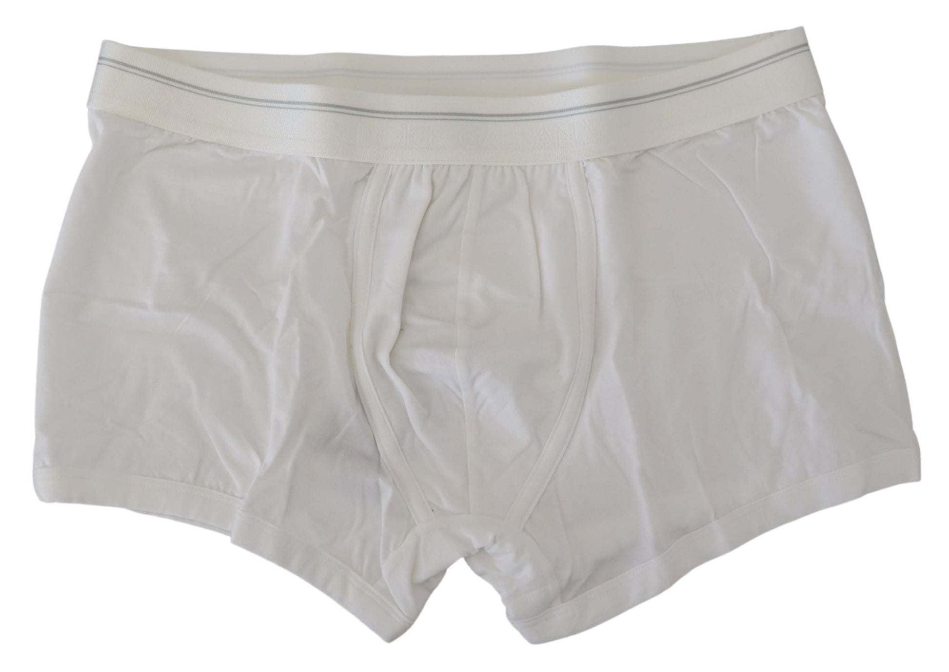 Dolce & Gabbana White Cotton Blend Regular Boxer Underwear - Qutton