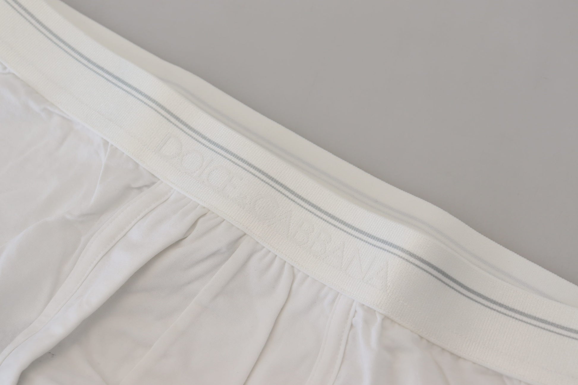 Dolce & Gabbana White Cotton Blend Regular Boxer Underwear - Qutton