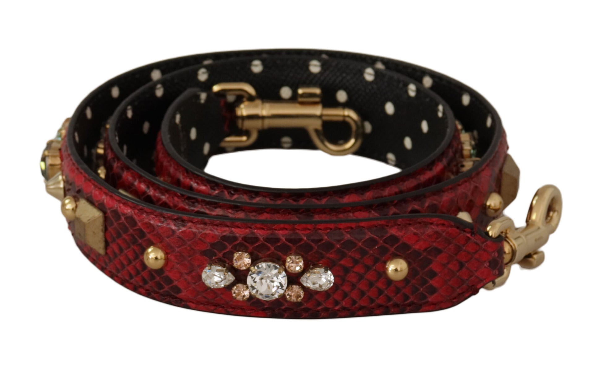 Dolce & Gabbana Red Python Leather Shoulder Bag Strap - Qutton