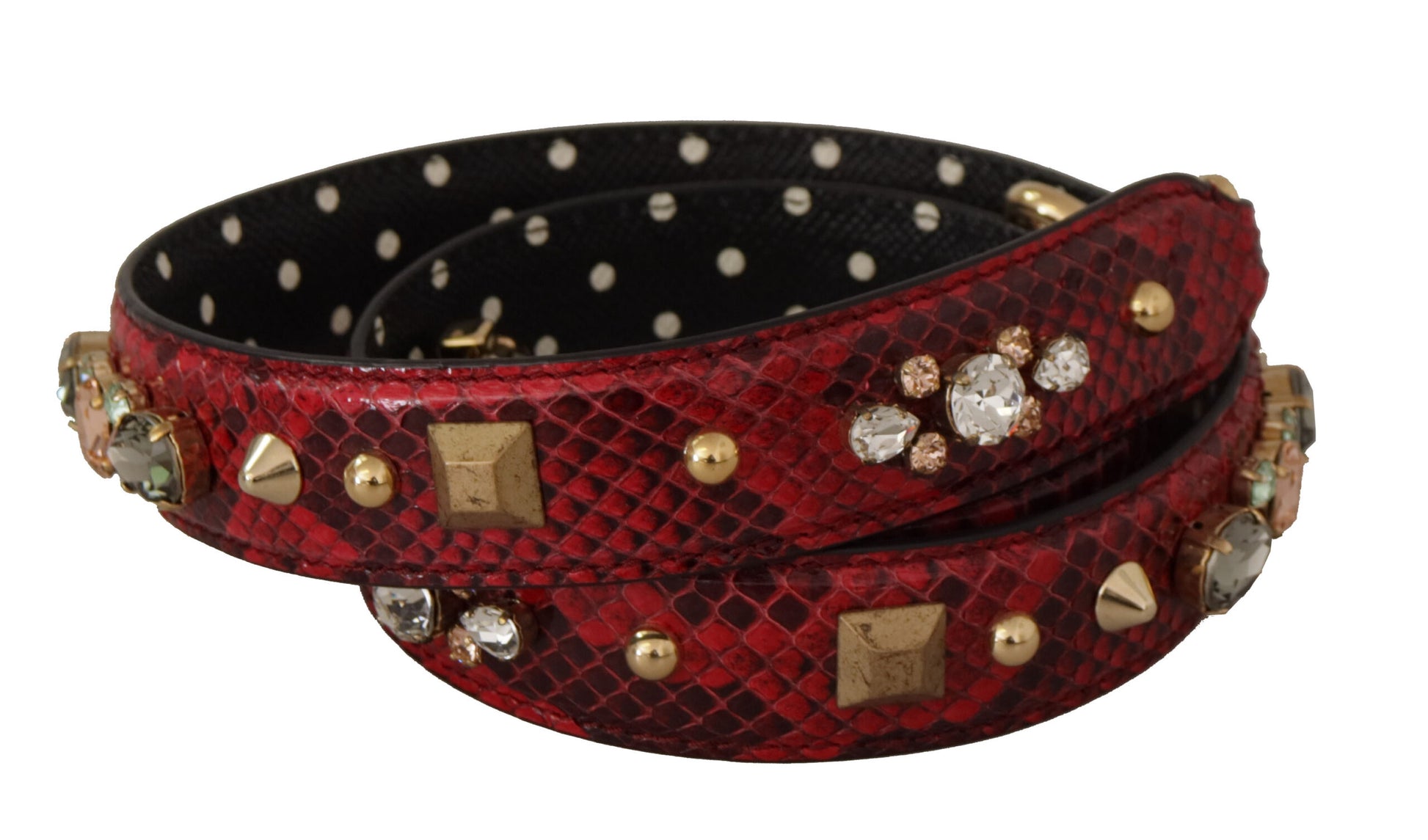 Dolce & Gabbana Red Python Leather Shoulder Bag Strap - Qutton
