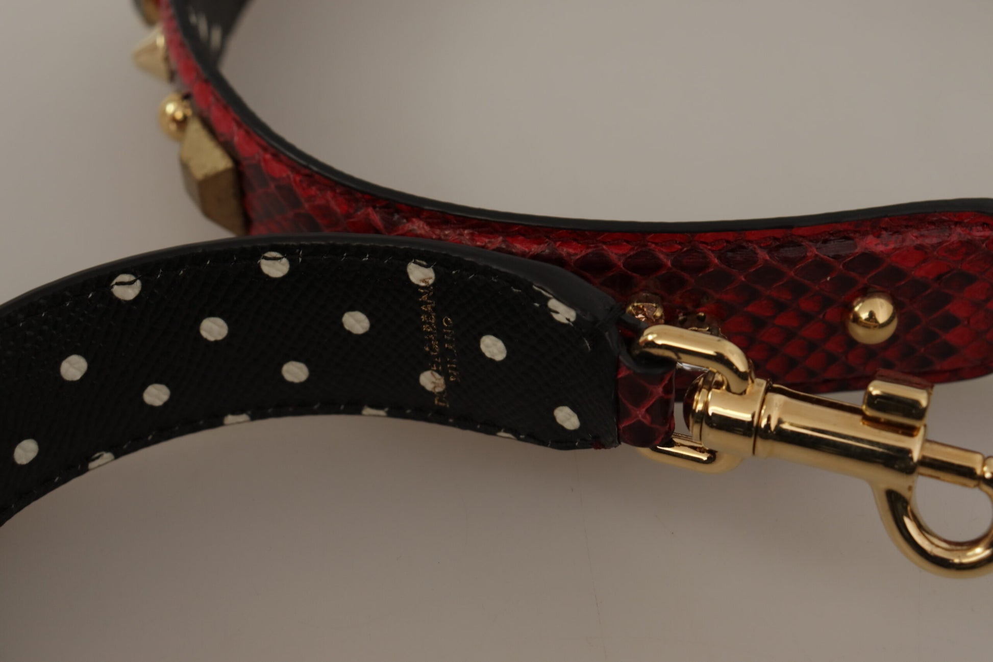 Dolce & Gabbana Red Python Leather Shoulder Bag Strap - Qutton