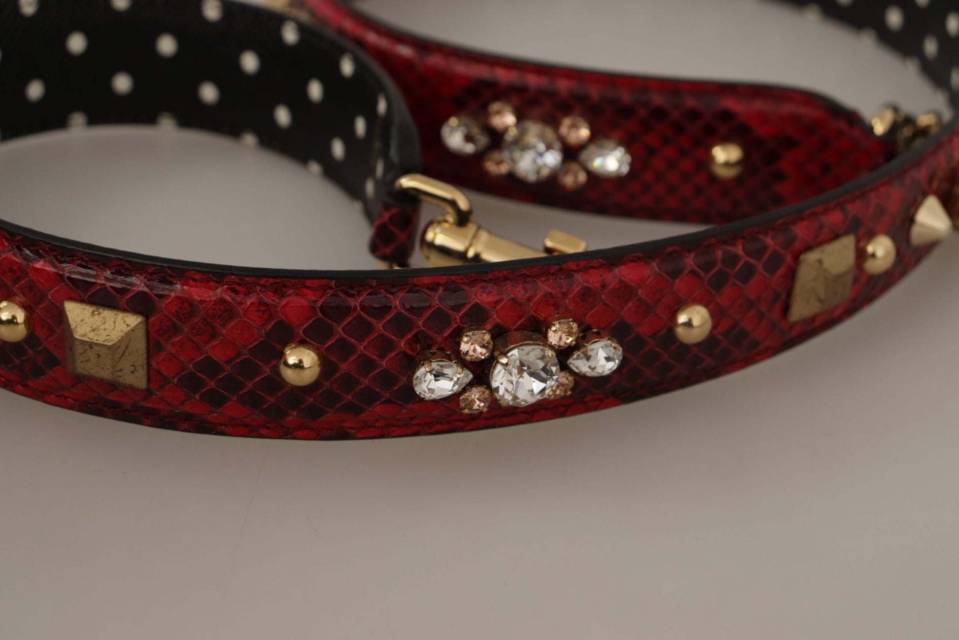 Dolce & Gabbana Red Python Leather Shoulder Bag Strap - Qutton