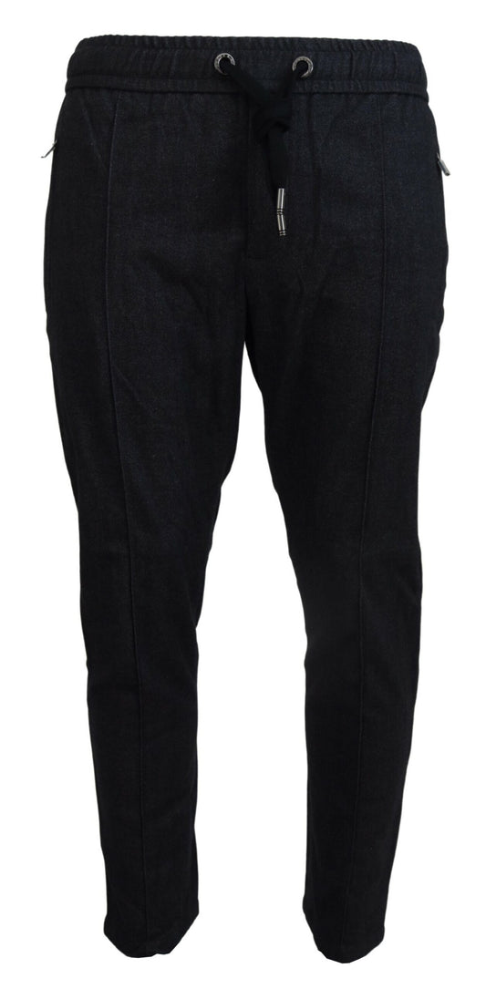 Dolce & Gabbana Grey Cotton Tapered Cotton Pants