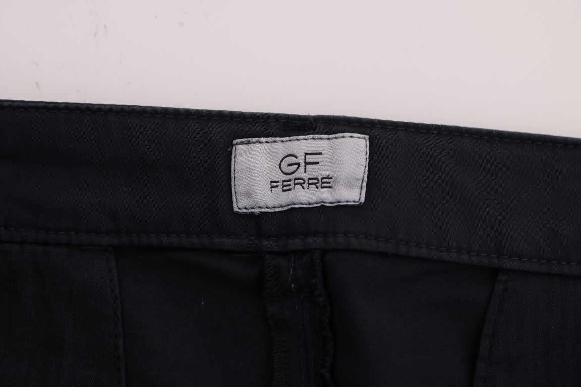 GF Ferre Blue Cotton Stretch Chinos Pants