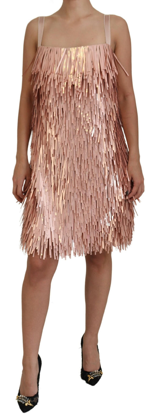 Dolce & Gabbana Elegant Pink A-Line Tinsel Dress